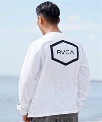 【クーポン対象】RVCA ルーカ HEX SURF LS メンズ ラッシュガード 長袖 Tシャツ ロンT 水陸両用 ユーティリティ UVカット BE041-801(WHT-S)