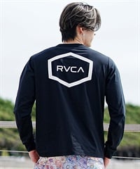 【クーポン対象】RVCA ルーカ HEX SURF LS メンズ ラッシュガード 長袖 Tシャツ ロンT 水陸両用 ユーティリティ UVカット BE041-801(BLK-S)