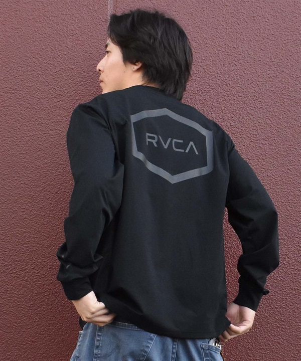 【マトメガイ対象】RVCA ルーカ HEX SURF LS メンズ ラッシュガード 長袖 Tシャツ ロンT 水陸両用 ユーティリティ UVカット BE041-801