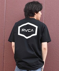 【マトメガイ対象】【ムラサキスポーツ限定】  RVCA ルーカ HEX SURF SS メンズ ラッシュガード 半袖 Tシャツ 水陸両用 ユーティリティ BE041-P81(BLK-S)