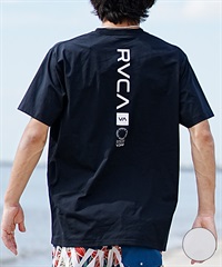 【マトメガイ対象】RVCA ルーカ メンズ 半袖 Tシャツ バックプリント ラッシュガード UVカット 水着 水陸両用 ユーティリティ BE041-804(WHT-S)