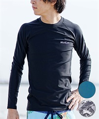 RVCA ルーカ メンズ ラッシュガード 水着 長袖 ブランドロゴ UVカット BE041-862(BLK-S)