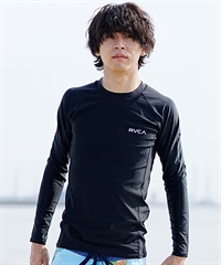 【マトメガイ対象】RVCA ルーカ メンズ ラッシュガード 水着 長袖 ブランドロゴ UVカット BE041-862