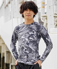 【マトメガイ対象】RVCA ルーカ メンズ ラッシュガード 水着 長袖 ブランドロゴ UVカット BE041-862