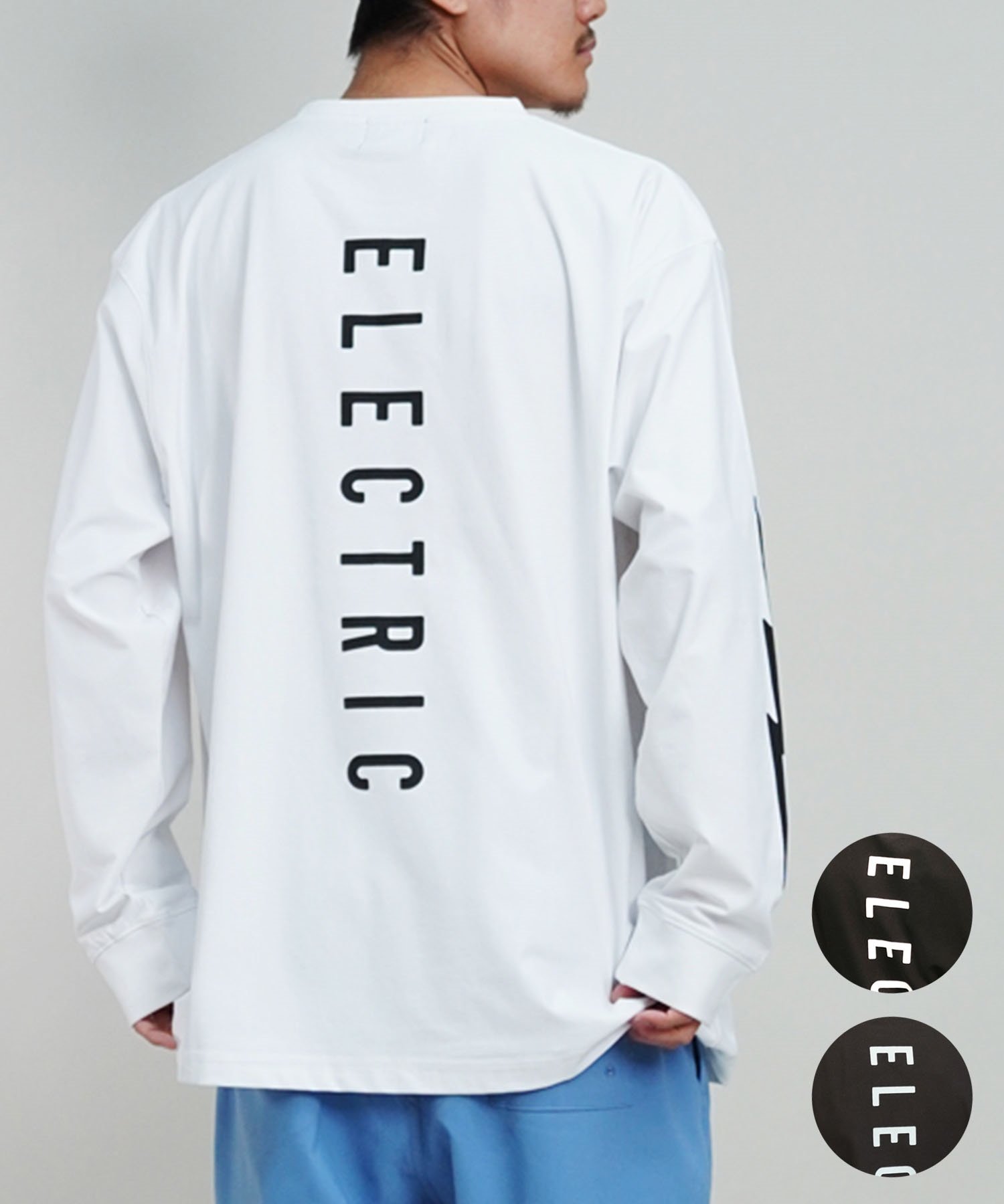 【マトメガイ対象】Electric エレクトリック メンズ 長袖ラッシュガード 水陸両用 ユーティリティ 長袖Tシャツ E24STM01 ムラサキスポーツ限定(BK/SB-M)