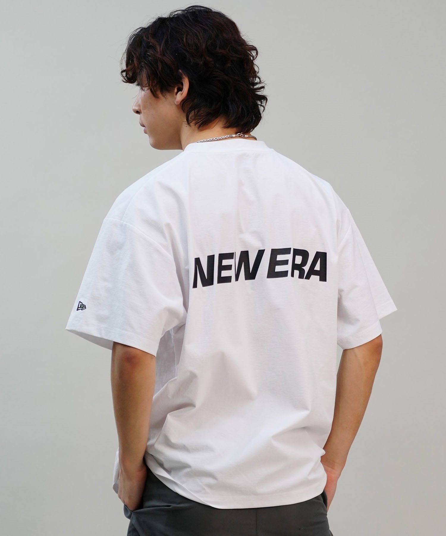 NEW ERA ニューエラ メンズ 半袖 Tシャツ ラッシュガード 水陸両用 ユーティリティ バックプリント 吸汗速乾 UVケア 14109969(WHI-M)