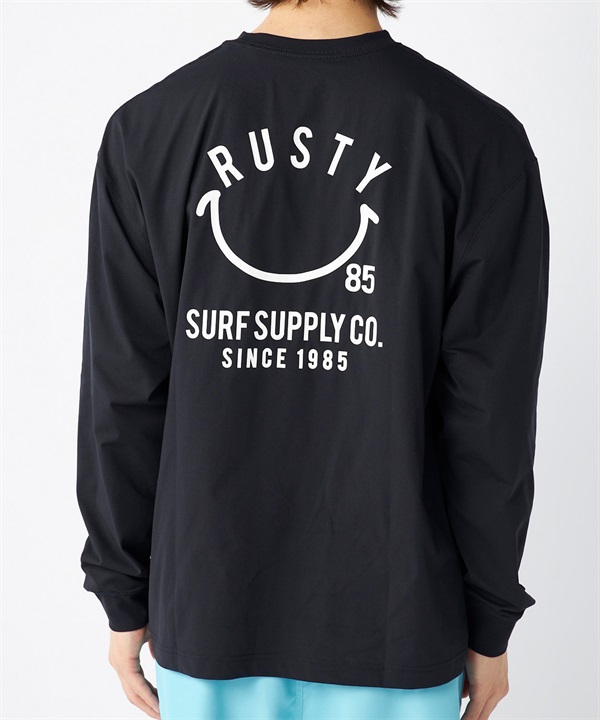 RUSTY ラスティー メンズ ラッシュガード 長袖 Tシャツ ロンT バックプリント ユーティリティ 水陸両用 UVカット 914472