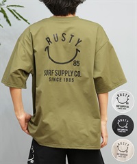 RUSTY ラスティー メンズ ラッシュガード 半袖 Tシャツ バックプリント ユーティリティ 水陸両用 UVカット 914473(KHA-M)