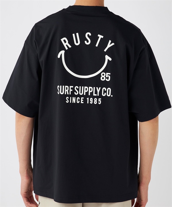 RUSTY ラスティー メンズ ラッシュガード 半袖 Tシャツ バックプリント ユーティリティ 水陸両用 UVカット 914473