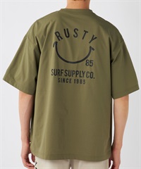 RUSTY ラスティー メンズ ラッシュガード 半袖 Tシャツ バックプリント ユーティリティ 水陸両用 UVカット 914473(KHA-M)
