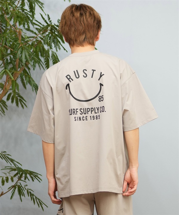 RUSTY ラスティー メンズ ラッシュガード 半袖 Tシャツ バックプリント ユーティリティ 水陸両用 UVカット 914473