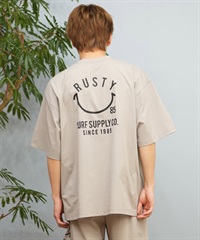 RUSTY ラスティー メンズ ラッシュガード 半袖 Tシャツ バックプリント ユーティリティ 水陸両用 UVカット 914473(SGY-M)