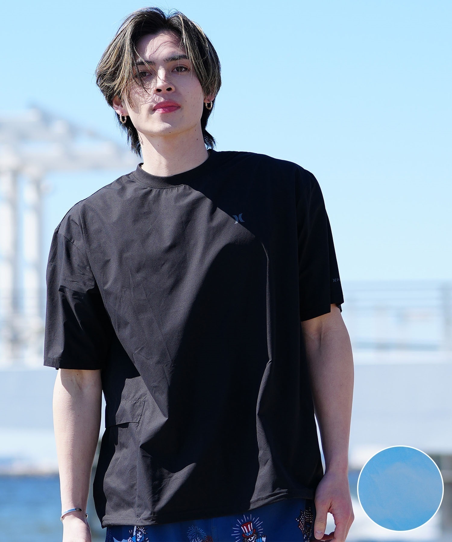激安直営店 PHANTOM ハーレー Hurley WOVEN ラッシュ メンズ SLEEVE SHORT 水着・ラッシュガード