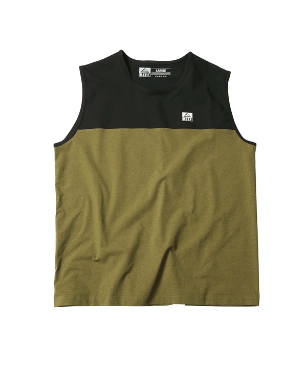 REEF リーフ BICOLOR RASH TANK メンズ タンクトップ ラッシュガード 水陸両用 UVケア ワンポイント RFTEM2423