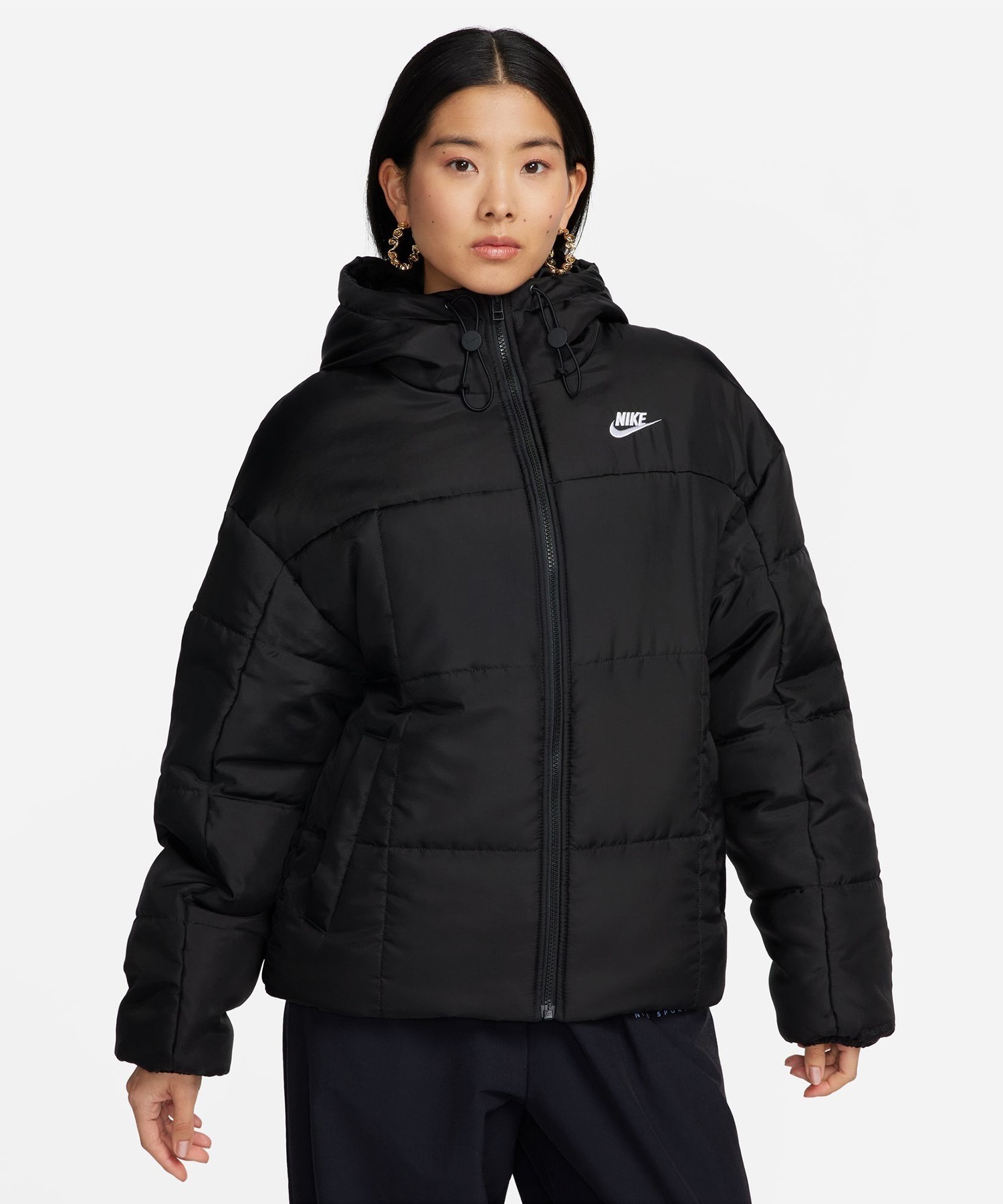 NIKE/ナイキ ウィメンズ Therma-FIT ルーズ フーデッド ジャケット レディース ジャケット 撥水 ブラック FB7673-010(010-M)