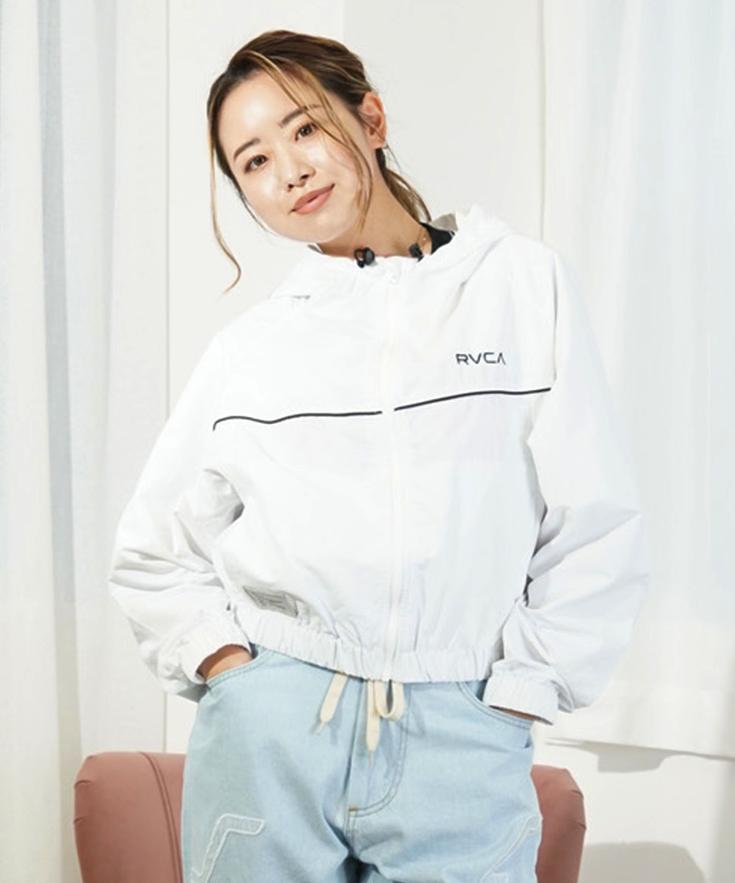 【マトメガイ対象】RVCA ルーカ MINI RVCA SHORT JACKET レディース ナイロンジャケット クロップド丈 BE043-752(WHT-M)