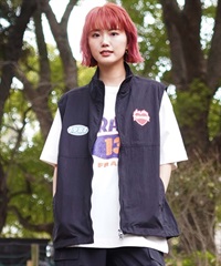 THRASHER スラッシャー レディース スタンドカラーベスト フェルト