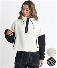 ROXY/ロキシー ROLLING FLEECE TOP レディース ハーフジップ ボア トレーナー ハイネック クロップド丈 RPO234602T