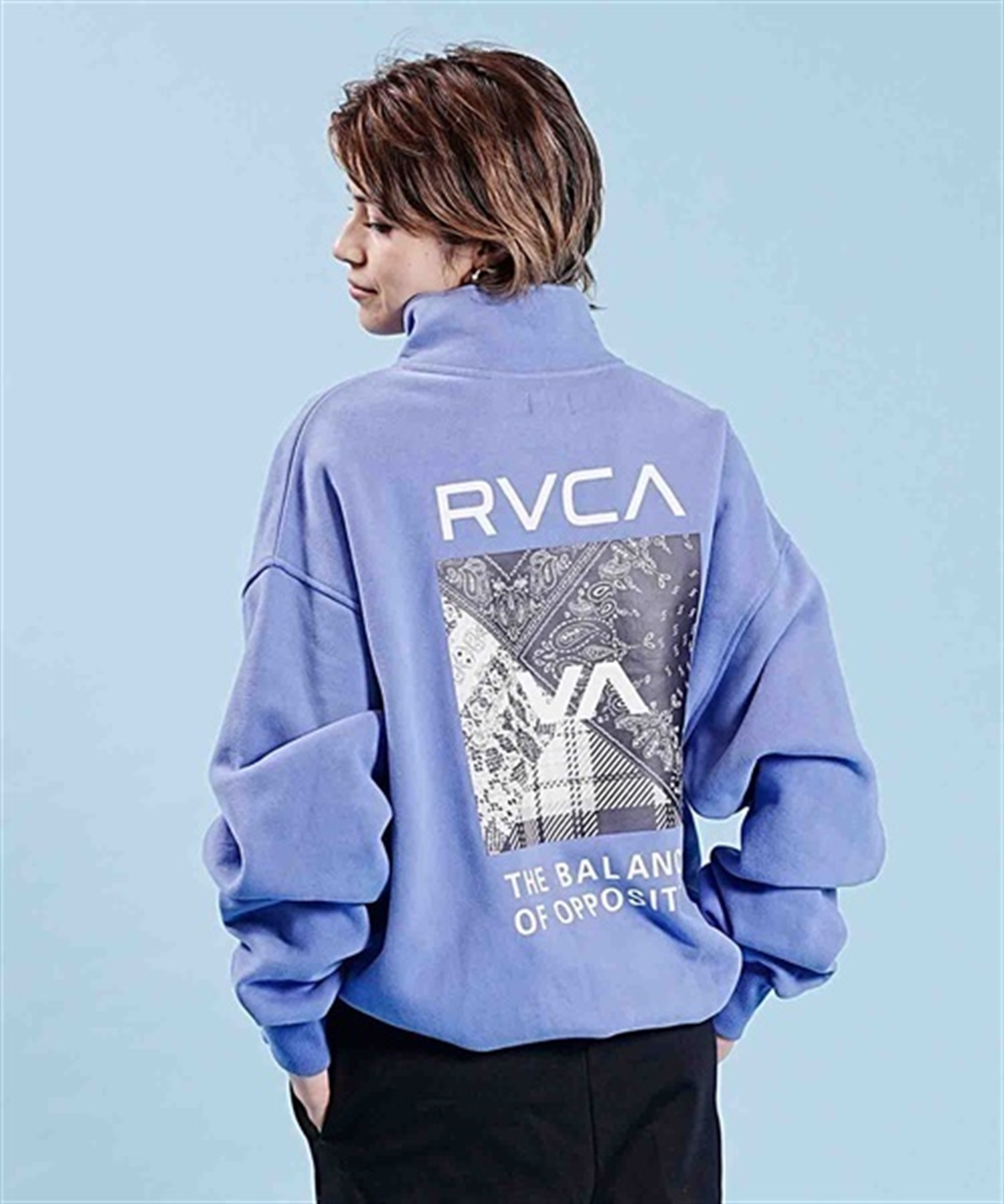 RVCA/ルーカ BANDANA BOX LOGO HALF ZIP スウェット トレーナー バック ...