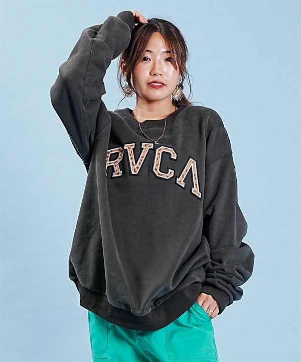 RVCA/ルーカ レディース トレーナー スウェット レオパード柄 ビッグサイズ BD044-150