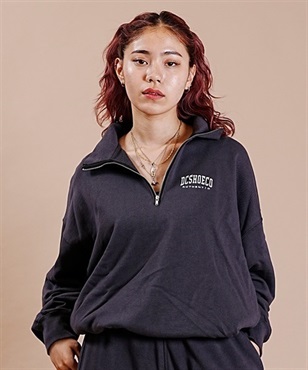 DC/ディーシー 23 WS COLLEGE HALF ZIP PO23 ウィメンズ カレッジ ハーフジップ プルオーバー ルーズシルエット LPO234326