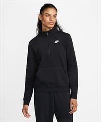 NIKE/ナイキ スポーツウェア クラブ フリース ウィメンズ 1/2ジップ スウェットシャツ レディース ハーフジップ トレーナー 裏起毛 ブラック DQ5839-010