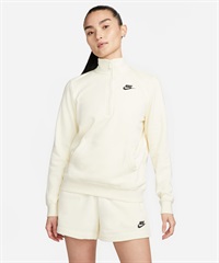 NIKE/ナイキ スポーツウェア クラブ フリース ウィメンズ 1/2ジップ スウェットシャツ レディース ハーフジップ トレーナー 裏起毛 ホワイト DQ5839-113