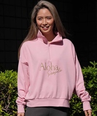 ALOHA PEOPLE/アロハピープル レディース トレーナー ハーフジップ 薄手 APSS2406