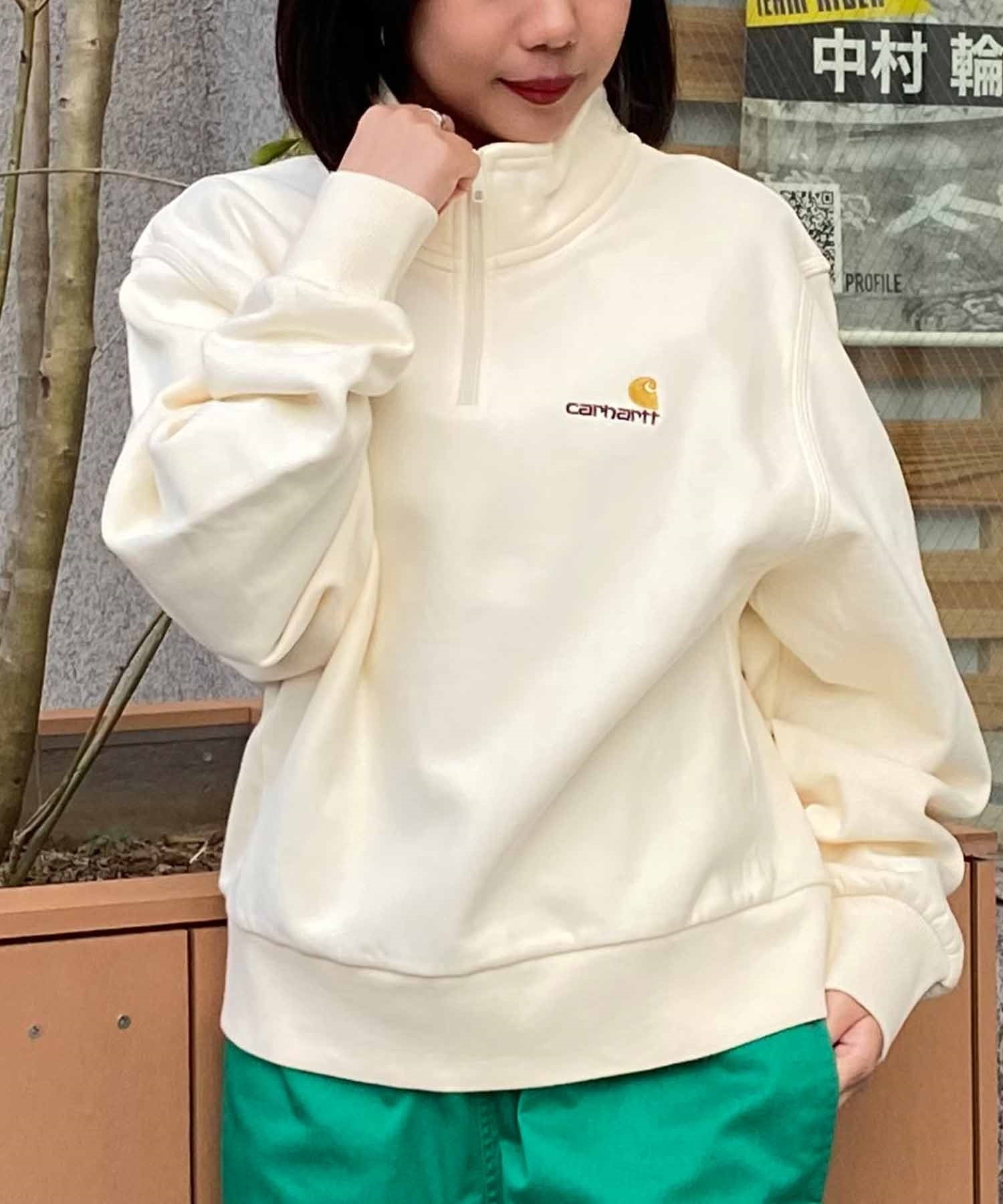 Carhartt/カーハート HALF ZIP AMERICAN SCRIPT SWEAT レディース