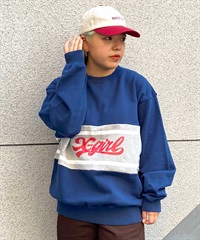 X-GIRL/エックスガール CONTRAST COLOR SWEAT TOP レディース トレーナー 105233012023 ムラサキスポーツ限定(NAVY-FREE)