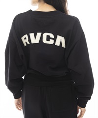 RVCA ルーカ V NECK SWEAT TOP レディース Vネック スウェット トレーナー クロップド丈 セットアップ対応 BE043-001