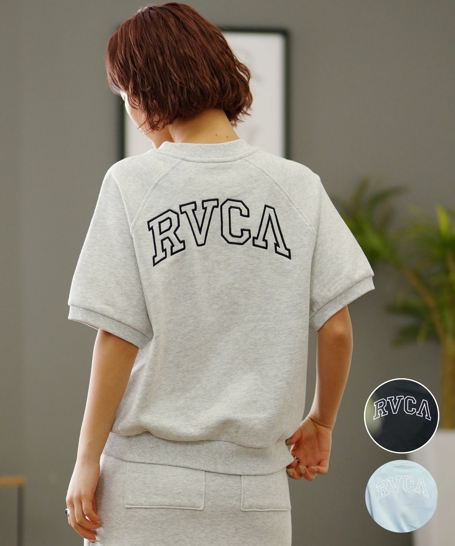 【クーポン対象】RVCA ルーカ ARCH RVCA SWEAT レディース 半袖 スウェット S S BE04C-211(BES0-S)