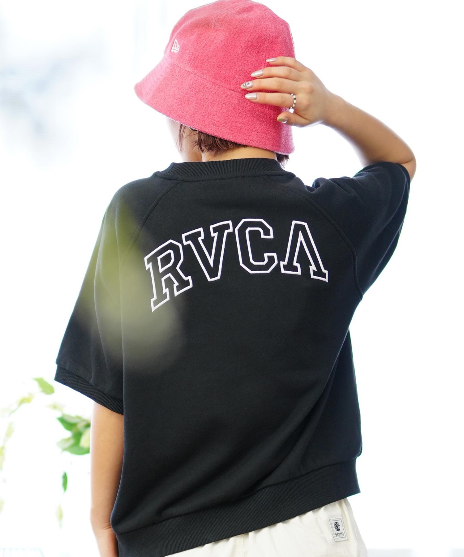 RVCA ルーカ ARCH RVCA SWEAT レディース 半袖 スウェット S S BE04C-211(BLK-S)