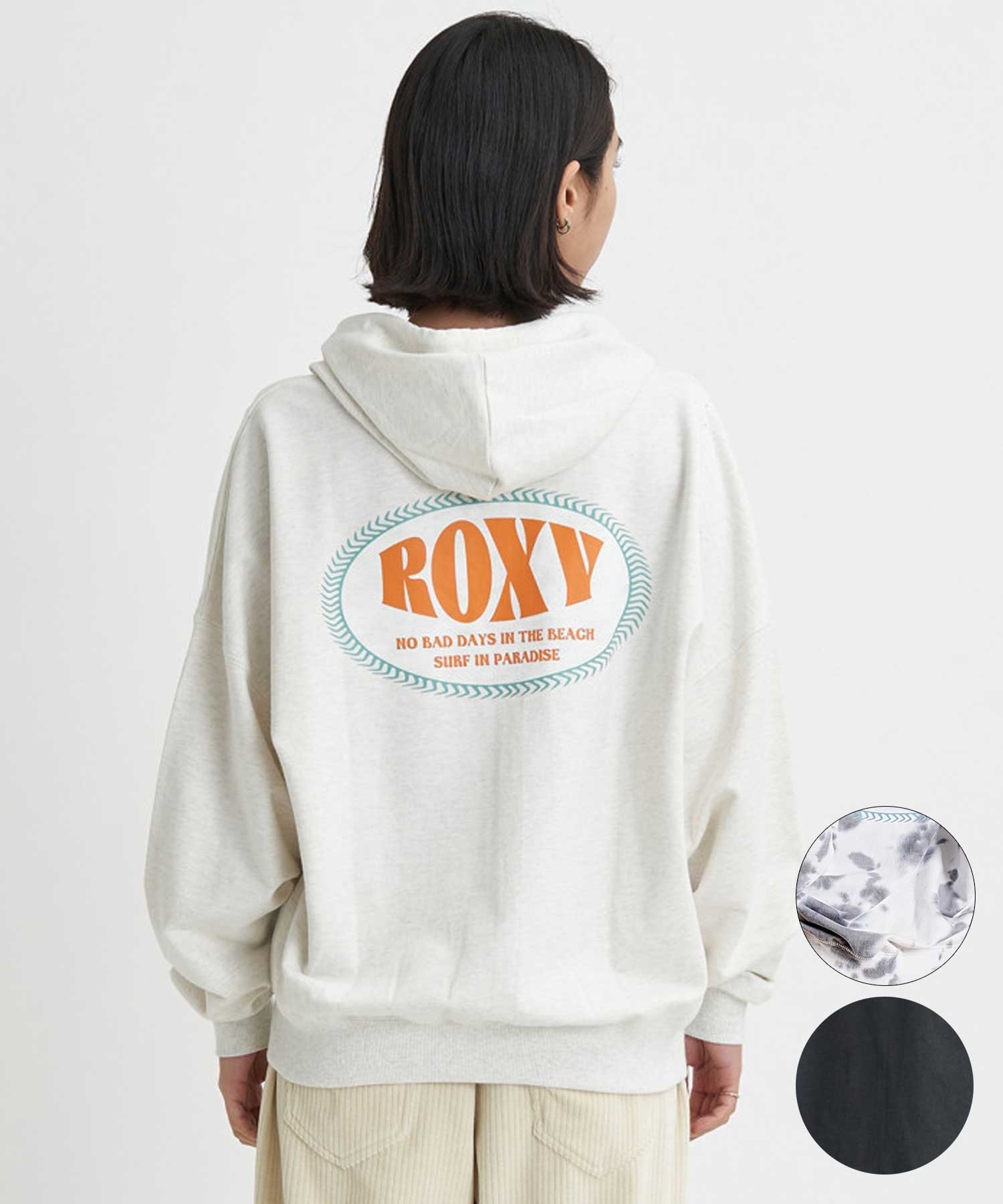 ROXY/ロキシー BACK LOGO ZIP レディース スウェット トップ ジップアップ パーカー オーバーサイズ バックプリント RZP234023(BBK-S)