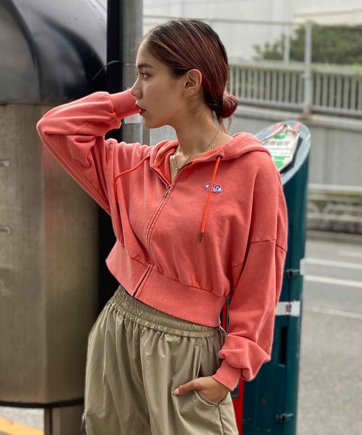 ROXY/ロキシー レディース パーカー ジップアップ ショート丈 ワンポイント RZP234604T(RED-M)