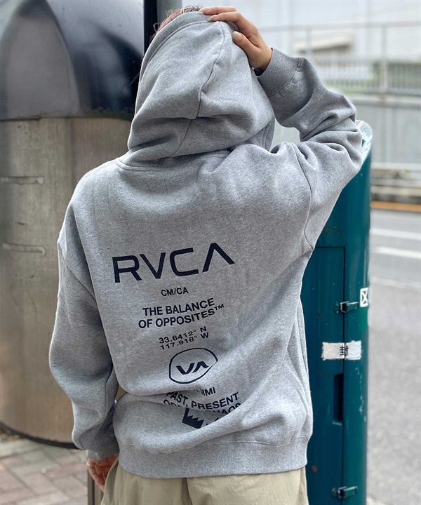 【マトメガイ対象】RVCA/ルーカ レディース ジップアップ パーカー オーバーサイズ バックプリント BD044-P03 ムラサキスポーツ限定