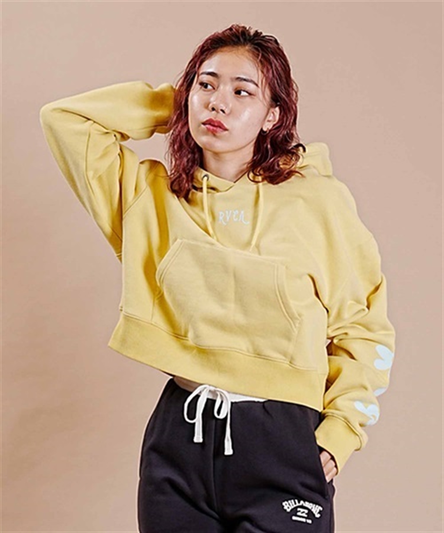 RVCA/ルーカ DAISY CROPPED HOODIE スウェット パーカー ショート丈 BD044-159(GDN-S)