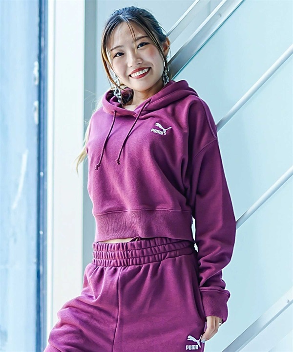 PUMA/プーマ レディース クロップドパーカー ショート丈 裏起毛 TR 621409