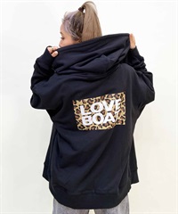 LOVE BOAT/ラブボート レディース ヒョウ柄 BIGジップパーカー LB-MPK02(BK-FREE)