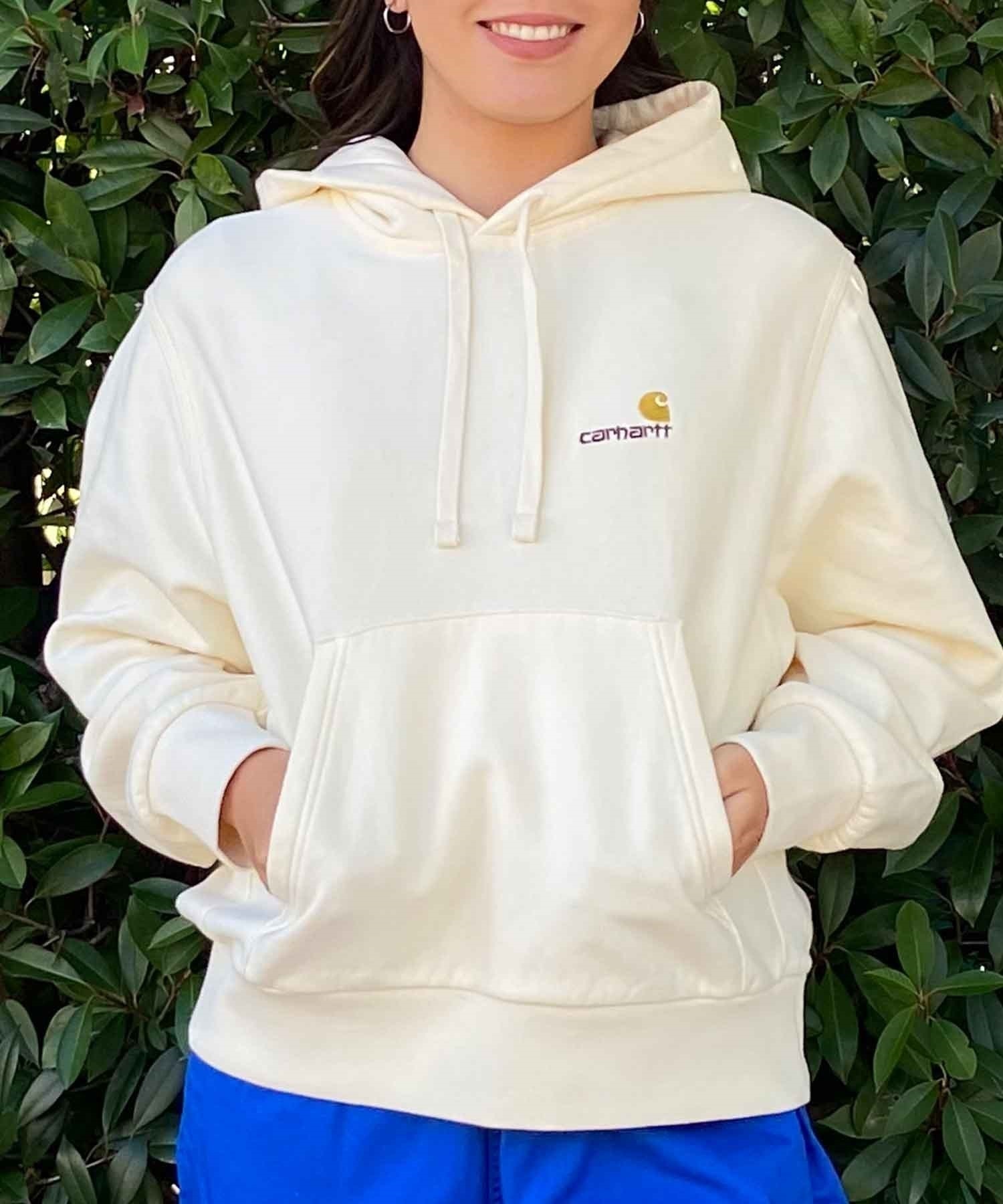 Carhartt/カーハート HOODED AMERICAN SCRIPT SWEATSHIRT レディース パーカー I032327(NATU-XS)