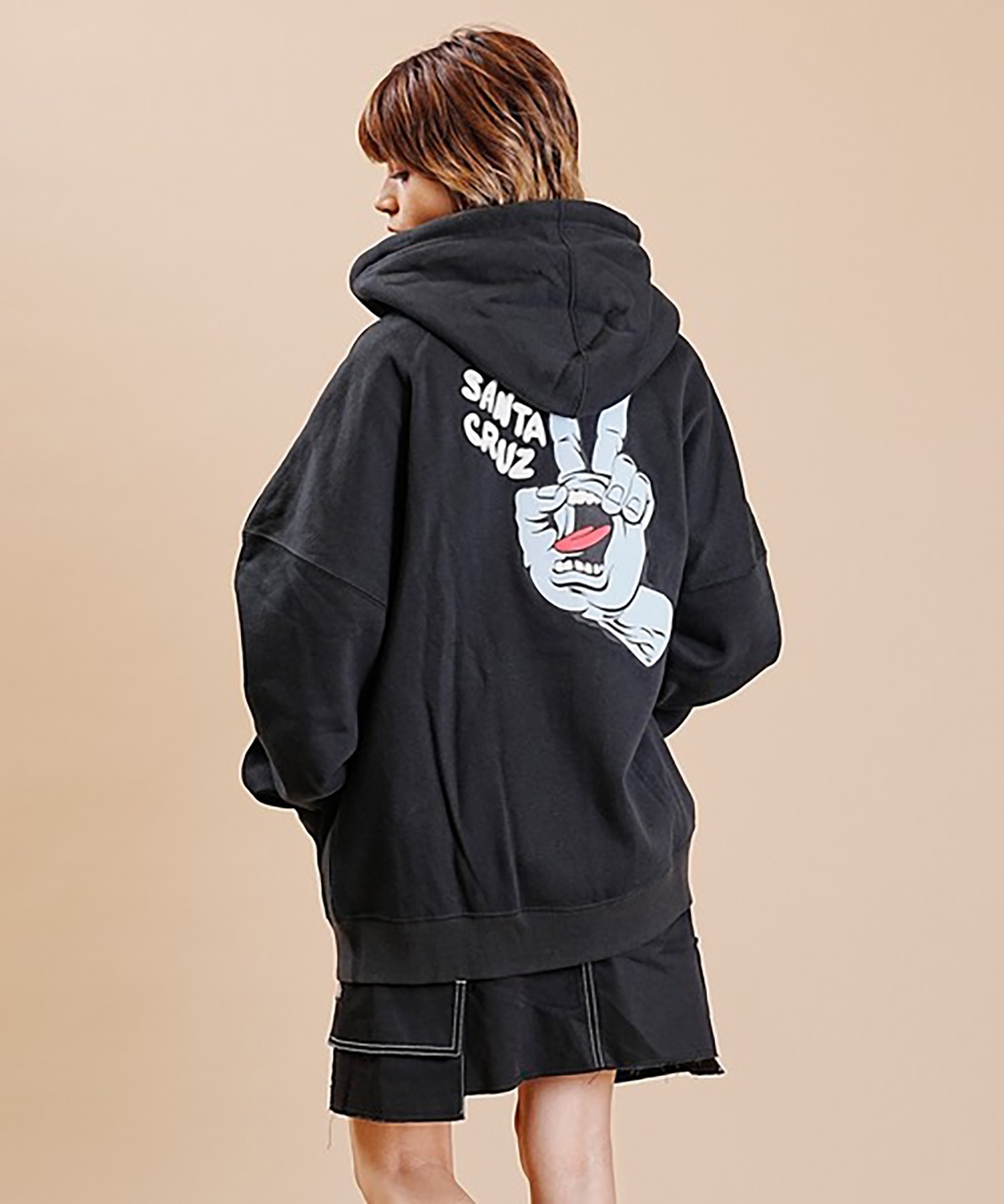 SANTACRUZ サンタクルズ ZIP  SCREAMING PEACE ZIP 502233332 レディース パーカー(OFFBK-M)