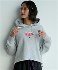 PUMA プーマ × X-GIRL エックスガール コラボ ウィメンズ グラフィック フーディ プルオーバー パーカー レディース 624708(04-S)