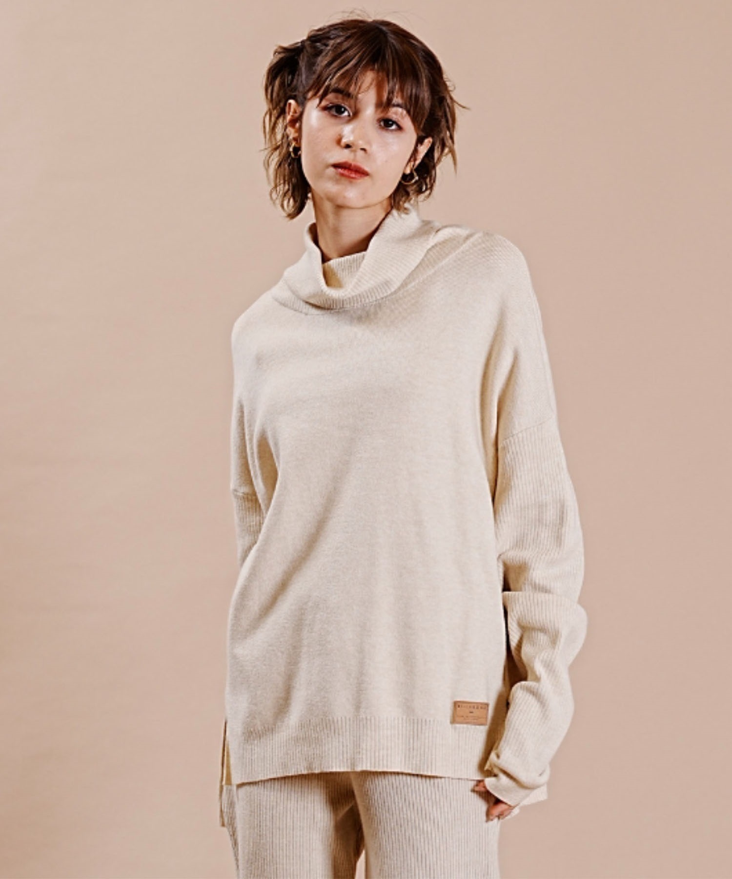 BILLABONG/ビラボン リブニットセーター タートルネック 無地