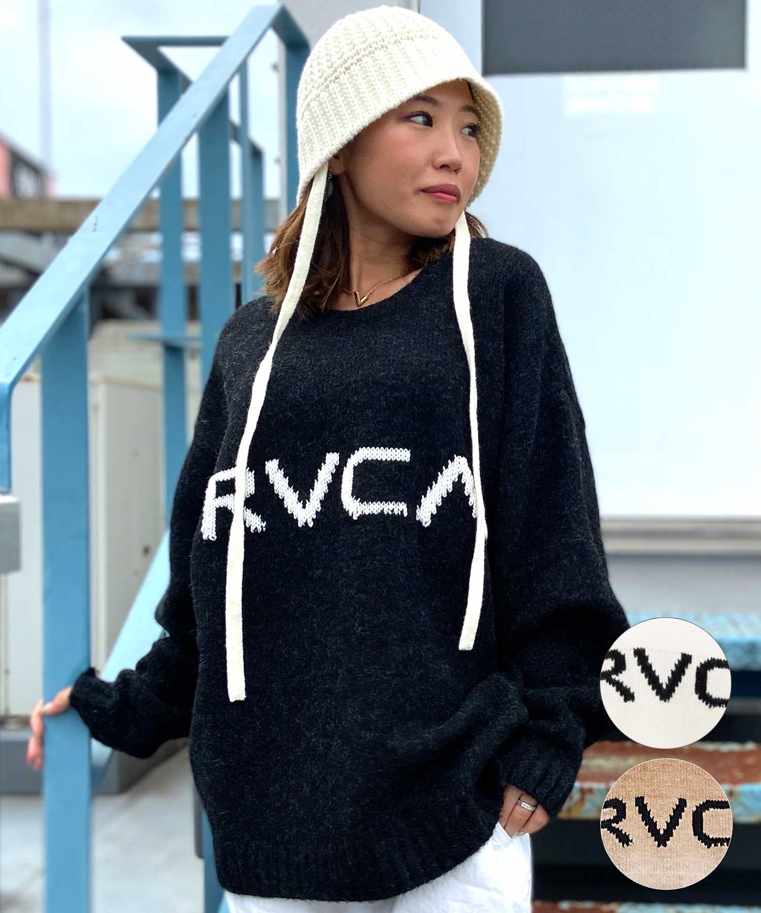 RVCA/ルーカ レディース セーター ルーカ ロゴ ビッグサイズ ニット BD044-421(BLK-S)