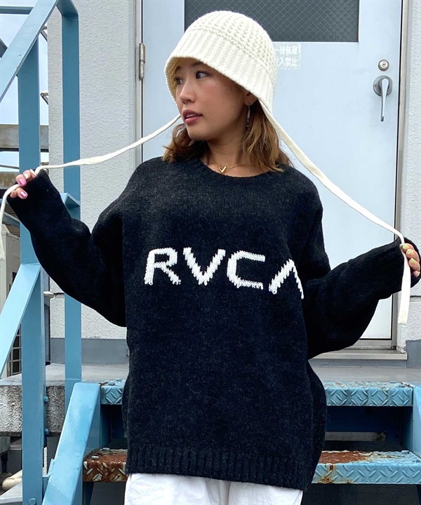 【マトメガイ対象】RVCA/ルーカ レディース セーター ルーカ ロゴ ビッグサイズ ニット BD044-421