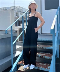 RIKKA FEMME リッカファム レディース ワンピース シャーリング ロンパース 無地 シンプル RF24SS10(BLK-FREE)