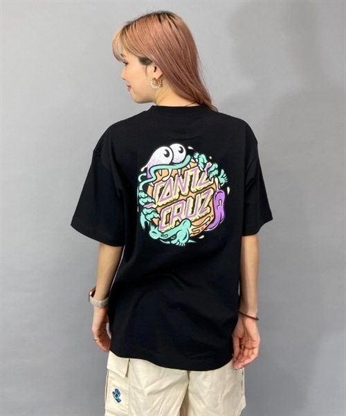 SANTA CRUZ サンタクルーズ SLASHER DOT S/S TEE 502231433 レディース 半袖 Tシャツ バックプリント KK1 C29(BK-M)