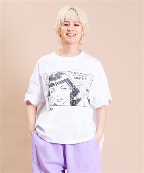 THRASHER スラッシャー THML-005 BOYFRD レディース 半袖 Tシャツ KK1 D22(WTBK-FREE)