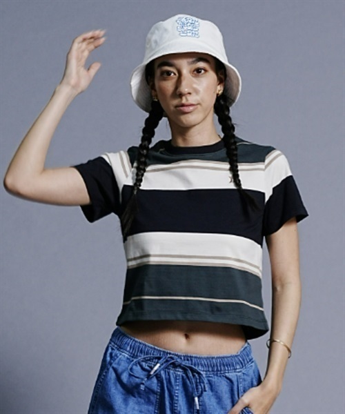 売れ筋商品|||ハーレー カットソー トップス レディース Juniors' Dakota Long-Sleeve Cropped Top Cream Women's Tattoo top in coated stretch tulle | Pink | Diesel