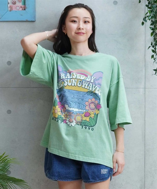 ROXY ロキシー DRINK THE WAVE TEE RST241089 レディース 半袖 Tシャツ クルーネック ルーズシルエット